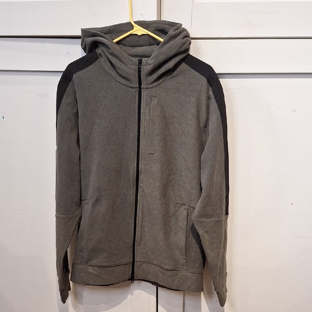 Men's Gray Thick Fleece Hoodes Jacket